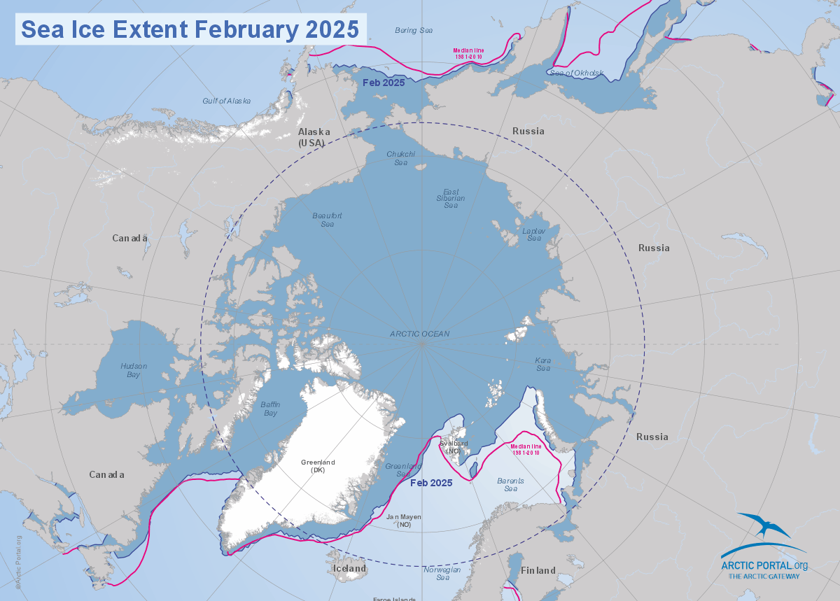 Sea Ice Extent February 2025