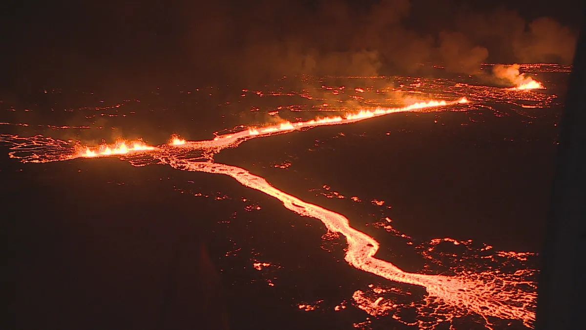 Volcanic eruption Sundhnkur Iceland December 2023
