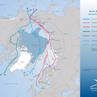 Arctic Sea Routes with Delivery Lines in Russia with Sea Ice Extent September 2022