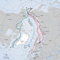 Arctic Sea Routes and EEZs